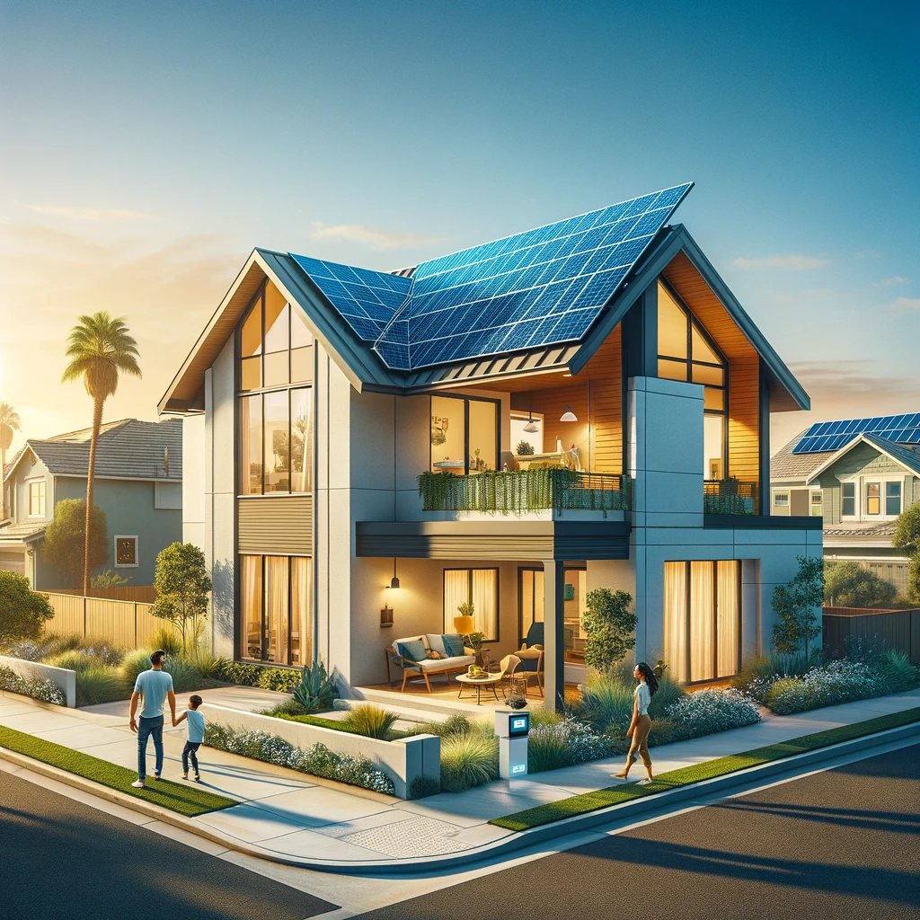 San Diego home integrating roofing with solar panels.