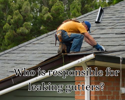 a roofer working on guttering