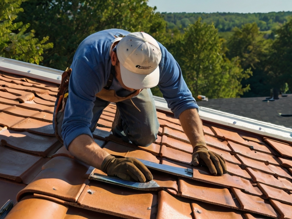 Roofer nailing shingles cleanly.