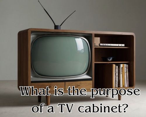a TV cabinet with shelves