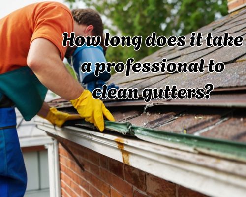 a professional thoroughly cleans the roof guttering