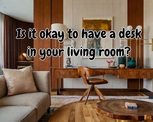 a wooden desk in living room
